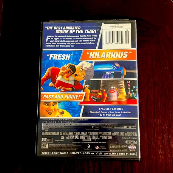 Dreamworks Turbo DVD - Picture 3 of 3